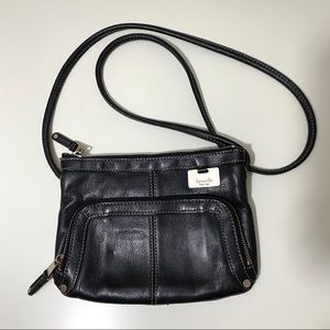 Tignanello black leather crossbody bag